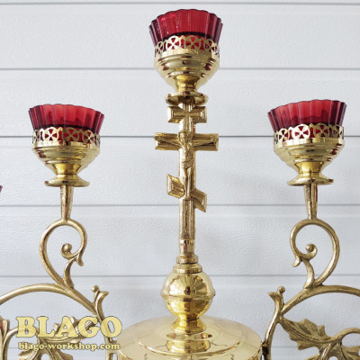 Семисвечник напрестольный латунный, 90х74 см