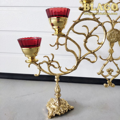 Семисвічник напрестольний латунний №65, 60х50 см