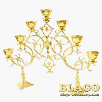 Семисвічник напрестольний латунний №65, 60х50 см