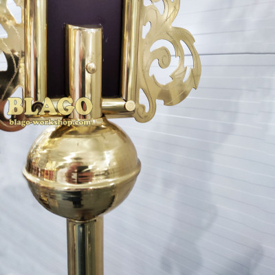 Хрест запрестольний латунний з камінням двосторонній №1, 72х90 см