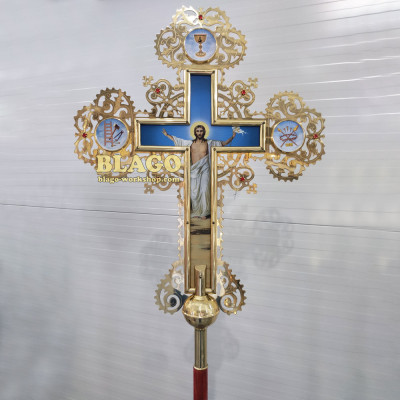 Altar Cross brass №2, 63х84 сm