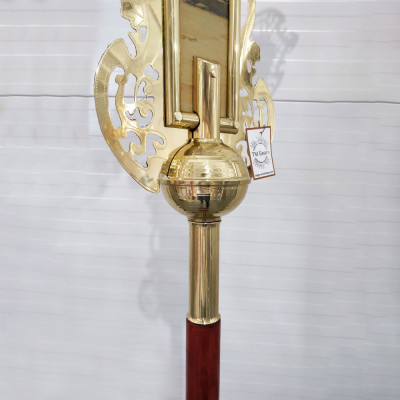 Хрест запрестольний латунний з камінням двосторонній №5, 69х89 см