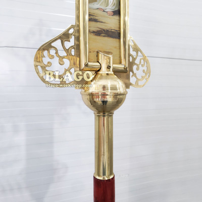 Крест запрестольный латунный с камнями двухсторонний №7, 60х80 см