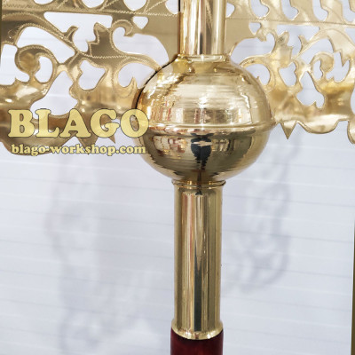 Икона запрестольная латунная с камнями двухсторонняя №4, 52х65 см