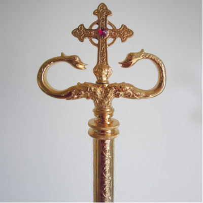 Жезл латунний позолочений, 14х150 см