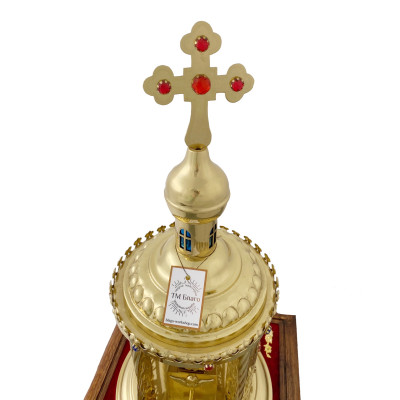 Дарохранительниця латунна з іконами, 28х57 см