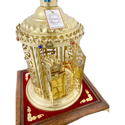 Дарохранительниця латунна з іконами, 28х57 см