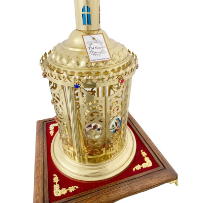 Дарохранительниця латунна з іконами, 28х57 см