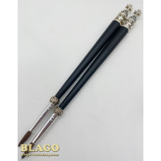Пензлик (стрючица) для помазання, дерев'яна ручка, 18 см