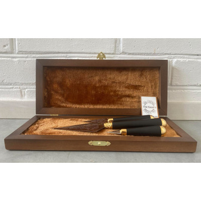 Набір копіє з позолоченою фурнітурою в дерев'яному футлярі