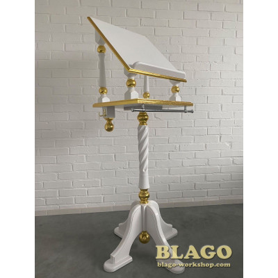 Аналой виносний дерев'яний з позолотою 50х56х114/152 см