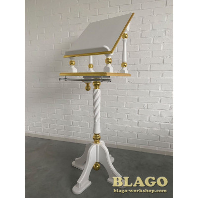 Аналой виносний дерев'яний з позолотою 50х56х114/152 см