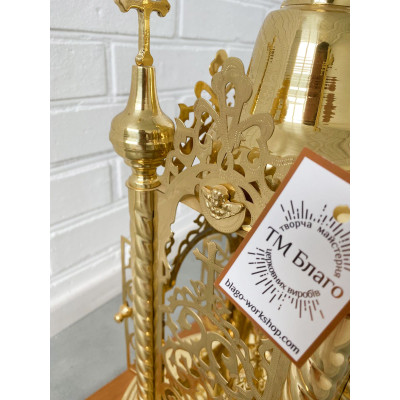 Дарохранительниця латунна без ковпака, 29х29х60 см 