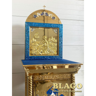 Icon stands with the icon of Prayer for the Chalice, embossed, 80x70x200 cm