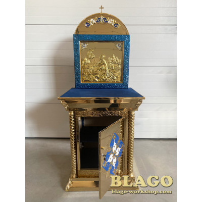 Icon stands with the icon of Prayer for the Chalice, embossed, 80x70x200 cm