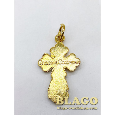 Cross metal body figured , 1.6x2.5 cm