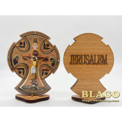 Хрест автомобільний дерев'яний (на липучці), 6х8 см