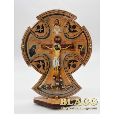 Хрест автомобільний дерев'яний (на липучці), 6х8 см