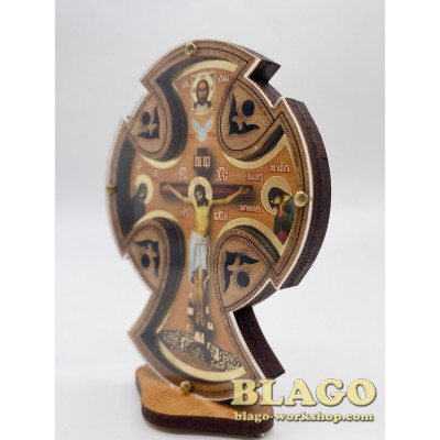 Хрест автомобільний дерев'яний (на липучці), 6х8 см