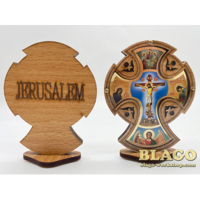 Хрест автомобільний дерев'яний (на липучці), 6х8 см