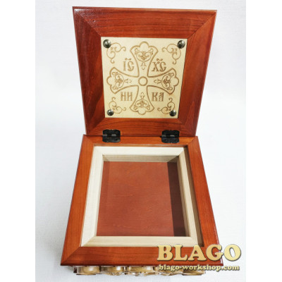 Ark for particles of holy relics wooden carved, 20x20x14 cm Ark for particles of holy relics wooden carved, 20x20x14 cm