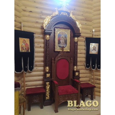 Трон деревянный "Бархат", 70х50х185 см