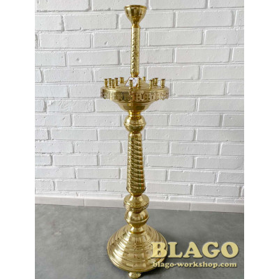 Підсвічник дитячий на 15 свічок 1 лампаду латунний, 95 см