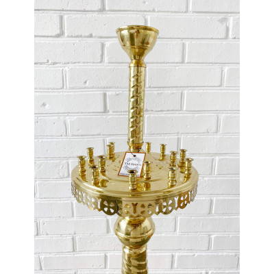 Підсвічник дитячий на 15 свічок 1 лампаду латунний, 95 см