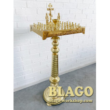 Панахидний стіл на 36 свічок на ніжці, 47х35х125 см