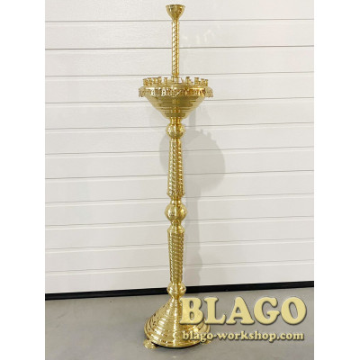Candlestick for 30 candles 1 brass lamp, 31x140 cm