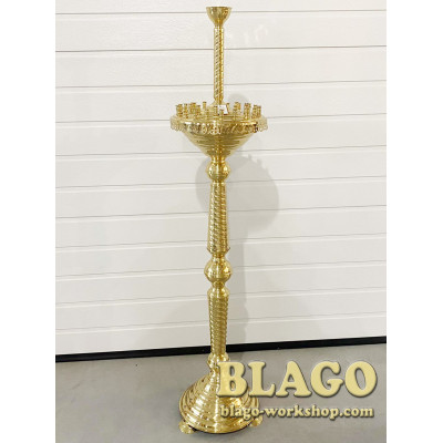 Candlestick for 30 candles 1 brass lamp, 31x140 cm