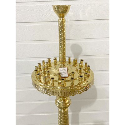 Candlestick for 30 candles 1 brass lamp, 31x140 cm