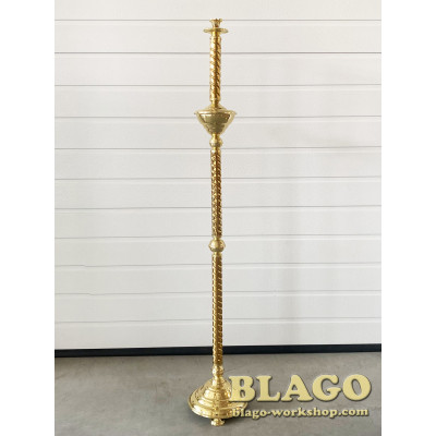 Підсвічник виносний на 1 свічку, булат без корони, 22х135 см