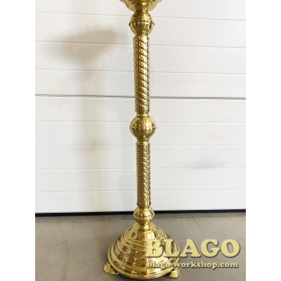 Підсвічник латунний на 24 свічки пряма ніжка, 32х135 см
