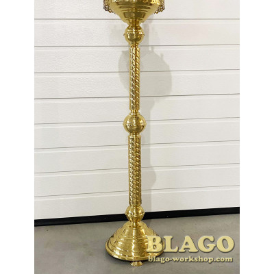Підсвічник на 18 свічок 1 лампаду латунний, лакований, 27х132 см