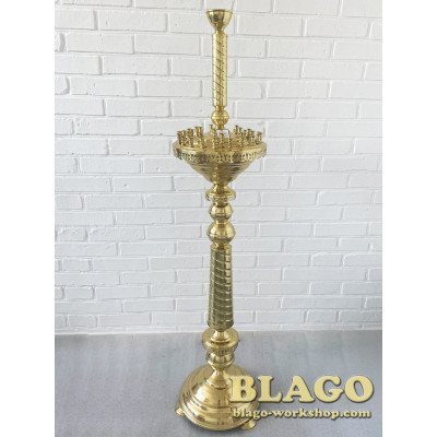 Candlestick for 35 candles 1 brass lamp, cone, 32x143 cm