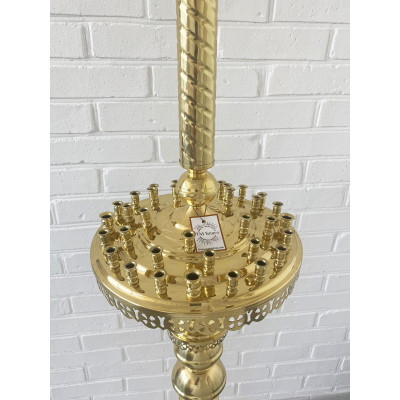 Candlestick for 35 candles 1 brass lamp, cone, 32x143 cm