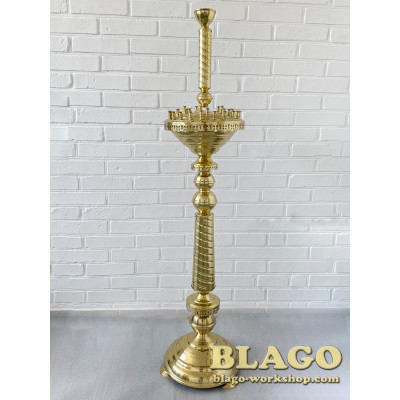 Candlestick for 35 candles 1 brass lamp, cone, 32x143 cm