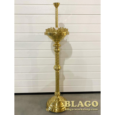 Підсвічник на 35 свічок 1 лампаду латунний, 31х31х140см