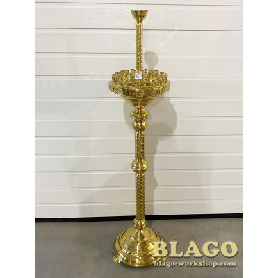 Підсвічник на 35 свічок 1 лампаду латунний, 31х31х140см