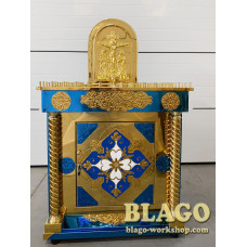 Панахидний стіл на 100 свічок, з емаллю, 85х60х95см