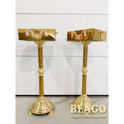 Підставка для свічок на ніжці металева на 3 відділа, 40х29х100 см