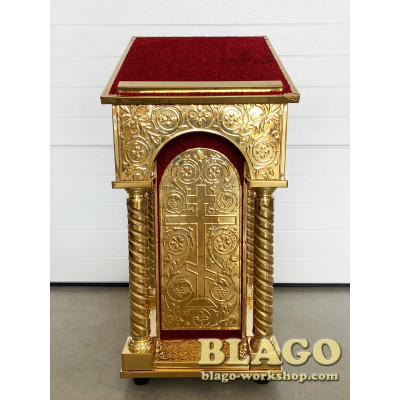 Аналой боковой металлический с чеканкой, 45х45х107 см