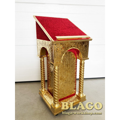 Аналой боковой металлический с чеканкой, 45х45х107 см