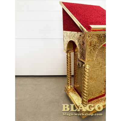 Аналой боковой металлический с чеканкой, 45х45х107 см