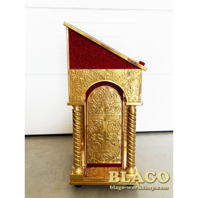 Аналой боковой металлический с чеканкой, 45х45х107 см