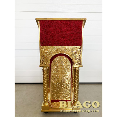 Аналой боковой металлический с чеканкой, 45х45х107 см