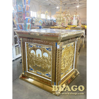 Metal throne with icons, 106х106х107 cm Metal throne with icons, 106х106х107 cm