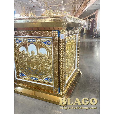 Metal throne with icons, 106х106х107 cm Metal throne with icons, 106х106х107 cm