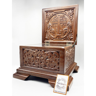 Ark wooden for holy relics,23х23х15,5 cm